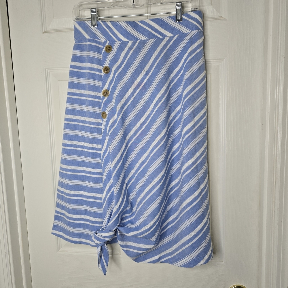 NWT Fresh Produce Striped Blue White womens cotton‎ elastic waist XS